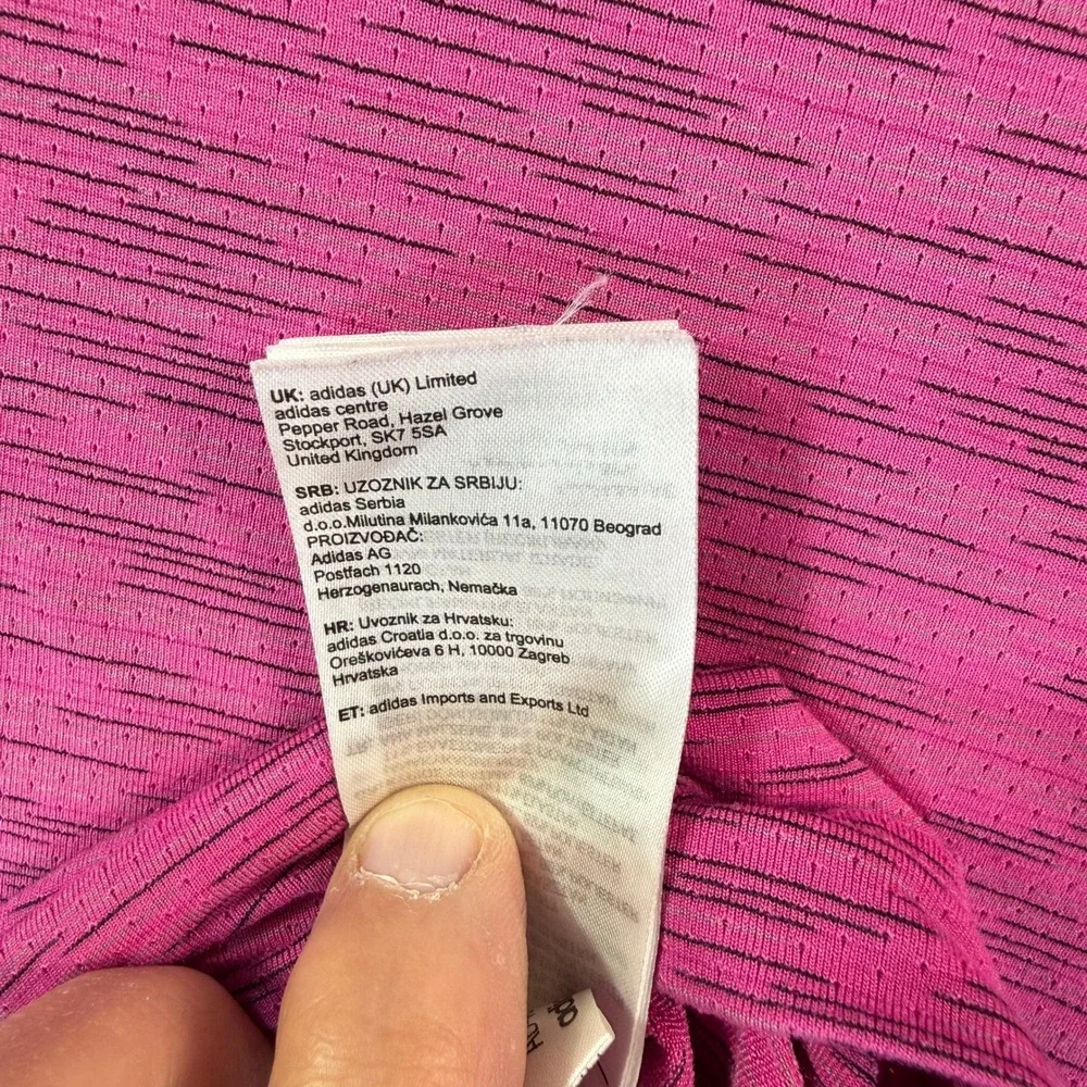 Adidas Polo Shirt Men XL Pink Space Dye Performance Pebble Beach Stretch Wick